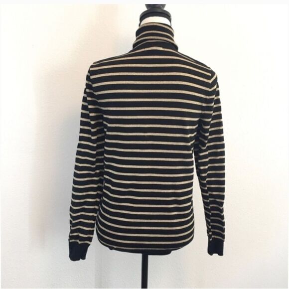 Lauren Ralph Lauren black gold knit striped turtleneck sweater Sz 2X NWT - Picture 3 of 9